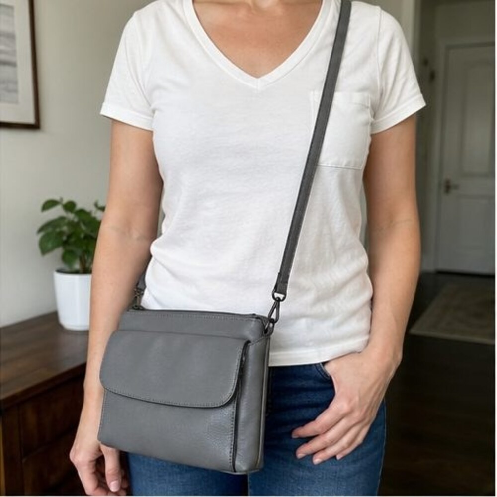 Brown Vegan Leather Bag - Picture 2 of 6